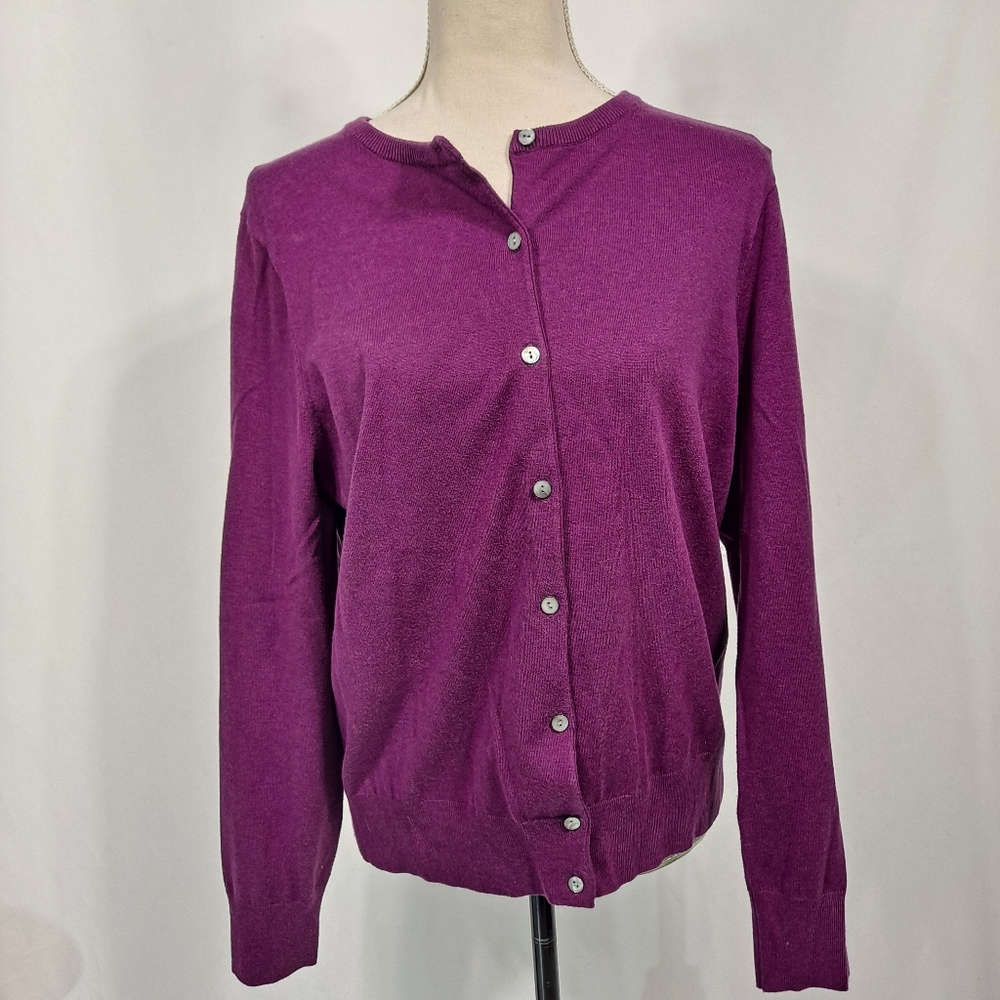 Talbots Purple Long Sleeve Cardigan